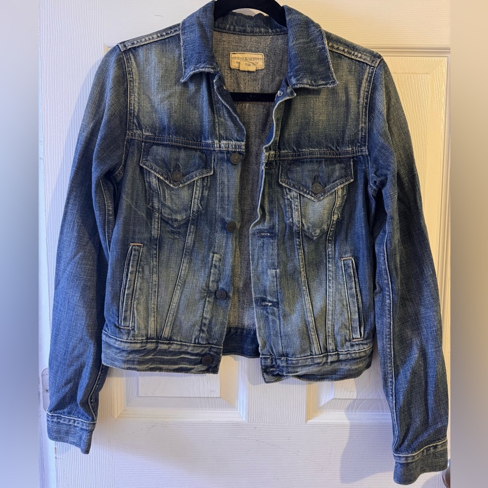 Vintage Ralph Lauren Distressed Denim Button-up Jacket Size Small